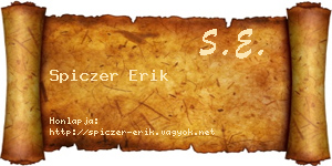 Spiczer Erik névjegykártya